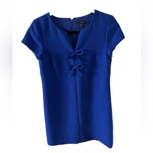 Jcrew cobalt blue dress with bow detail